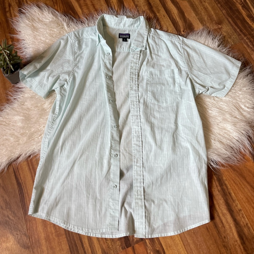 Patagonia Light Blue Casual Button Down Shirt